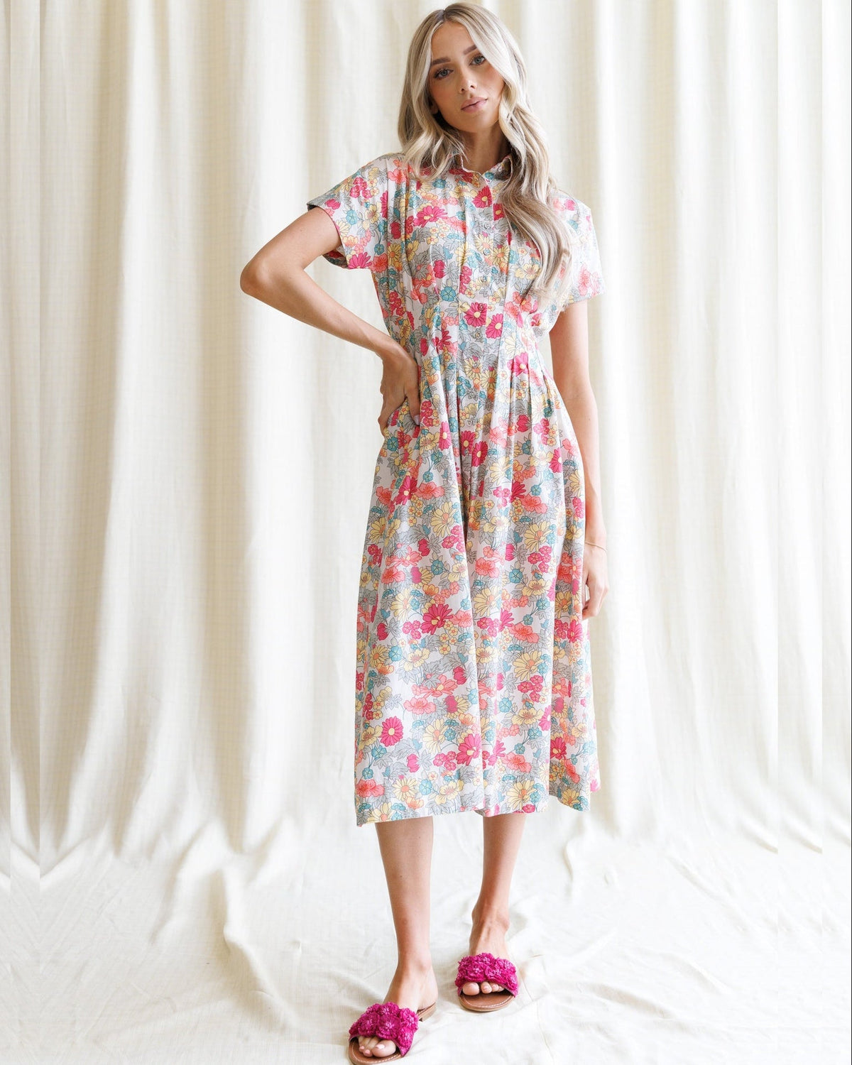 Pleated Shirtdress - Final Sale