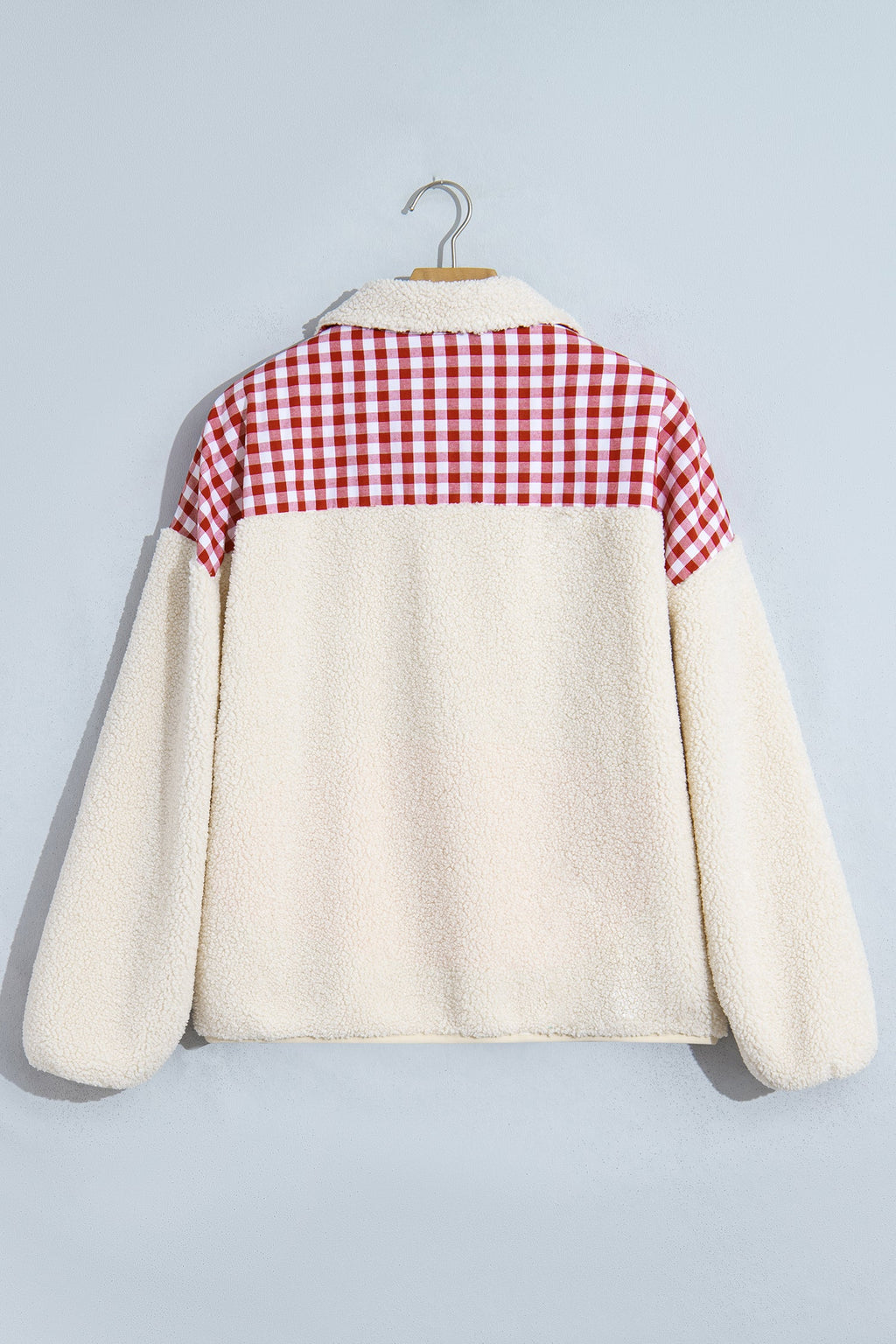 Merry Christmas Gingham Patchwork Fleece Sweatshirt