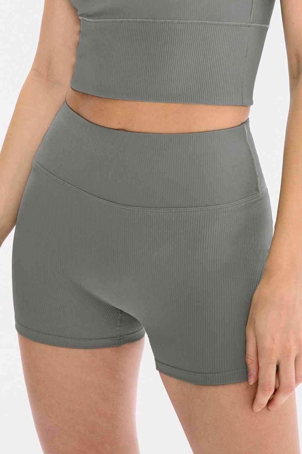 Slim Fit Wide Waistband Sports Shorts for Active Lifestyle