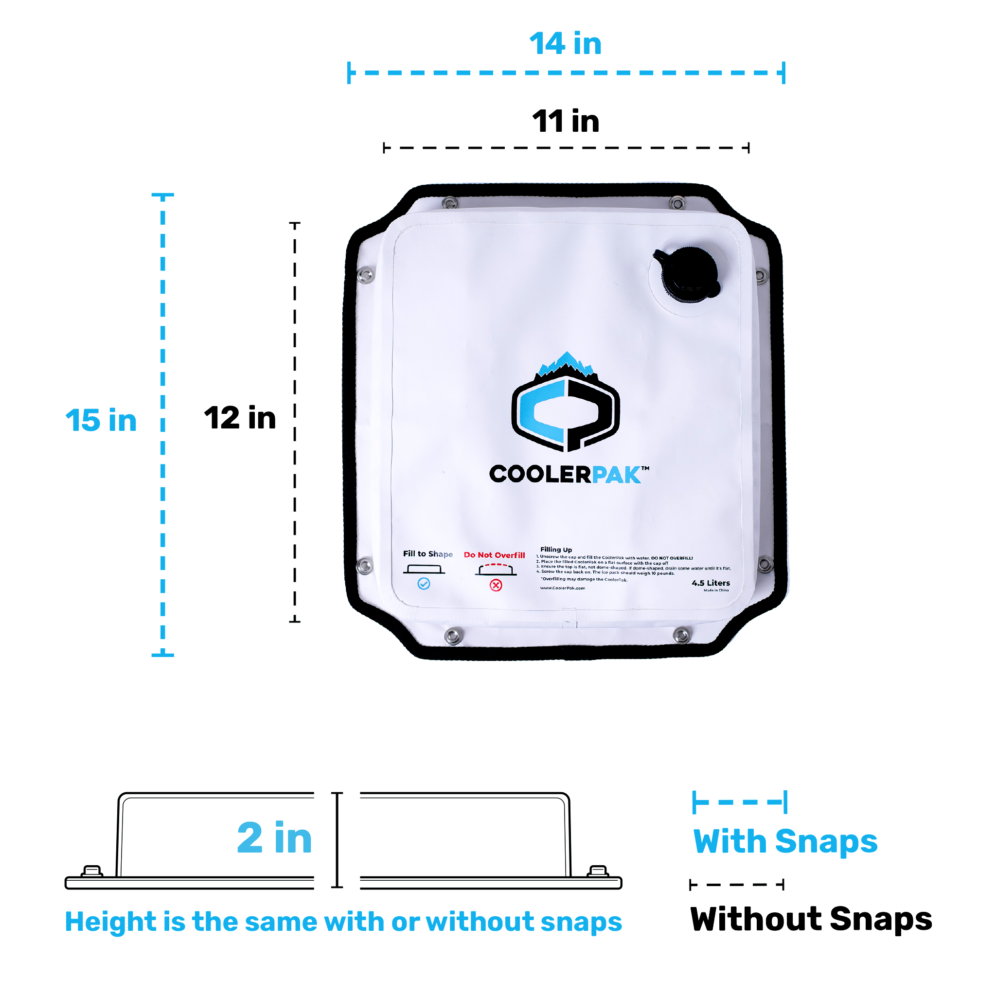 CoolerPak 12lb Ice Block Pack - Reusable Ice Pack for Coolers