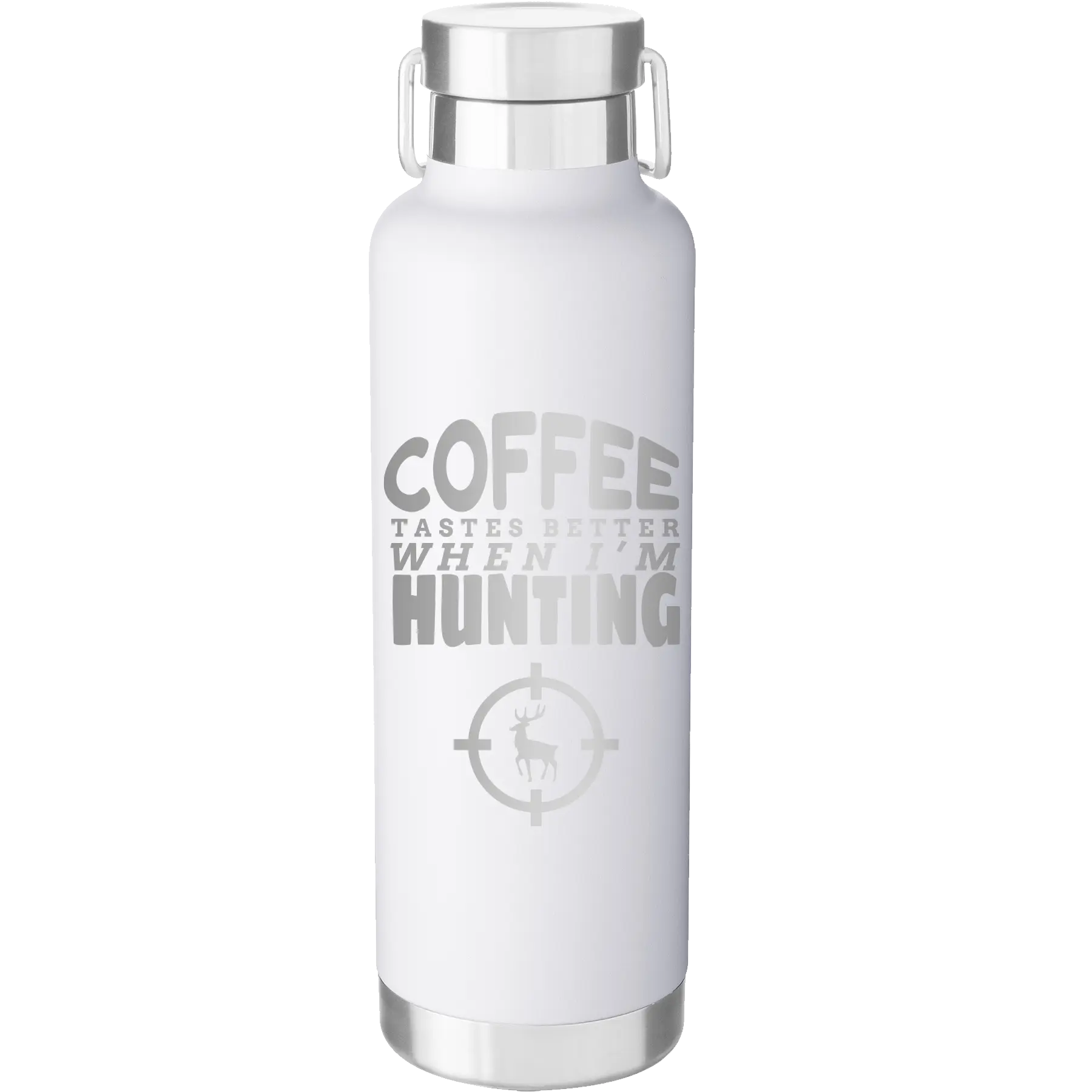 Coffee Tastes Better When I'm Hunting 24 oz Water Bottle | White