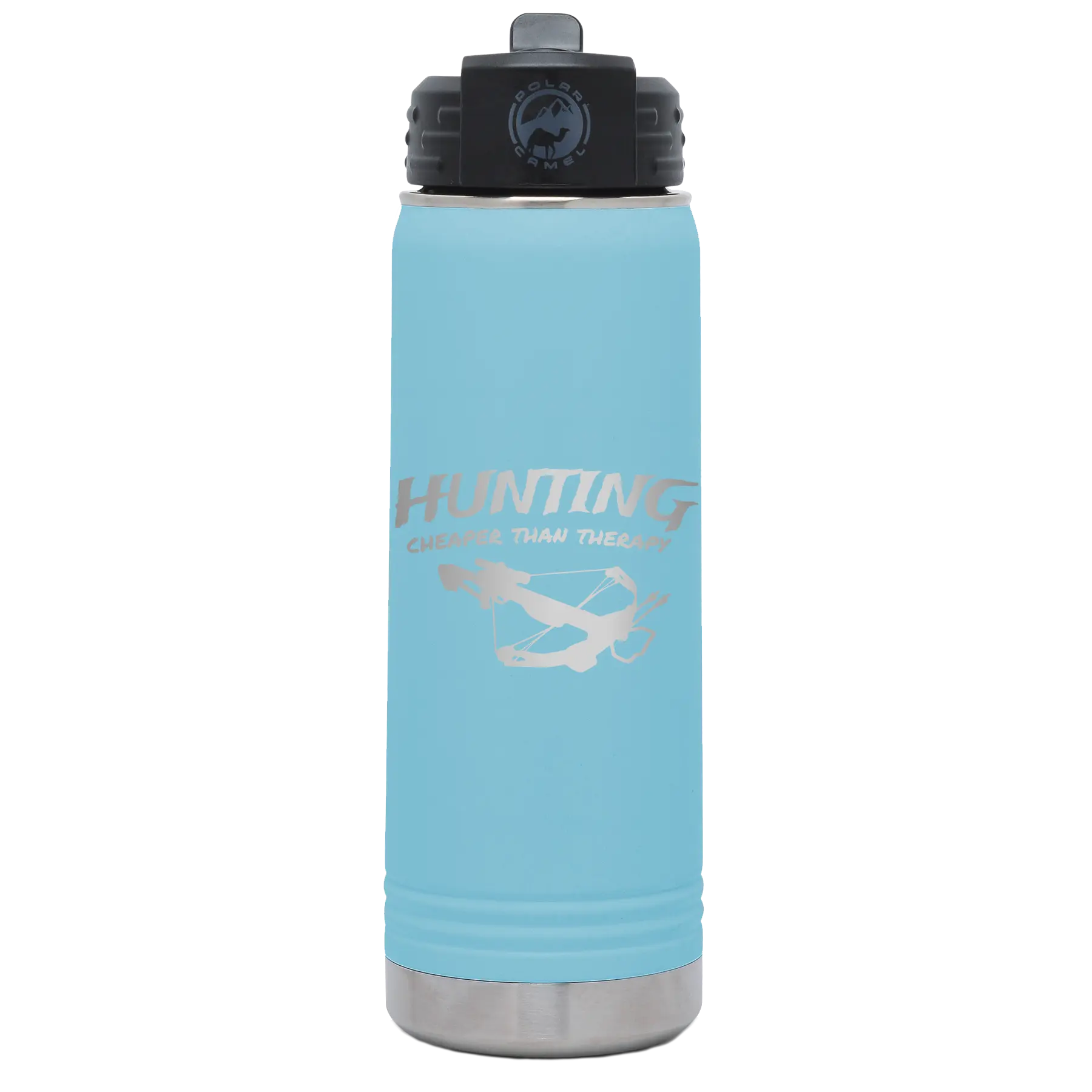 Hunting Cheaper than Therapy 20 oz Water Bottle | Light Blue