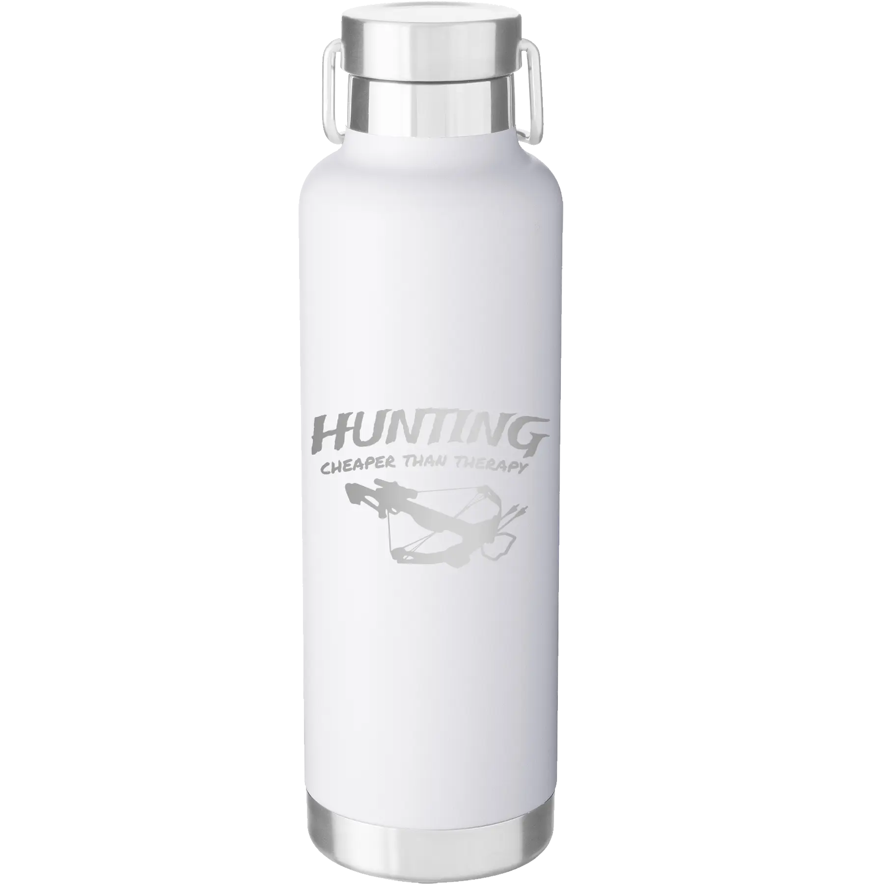 Hunting Cheaper than Therapy 24 oz Water Bottle | White