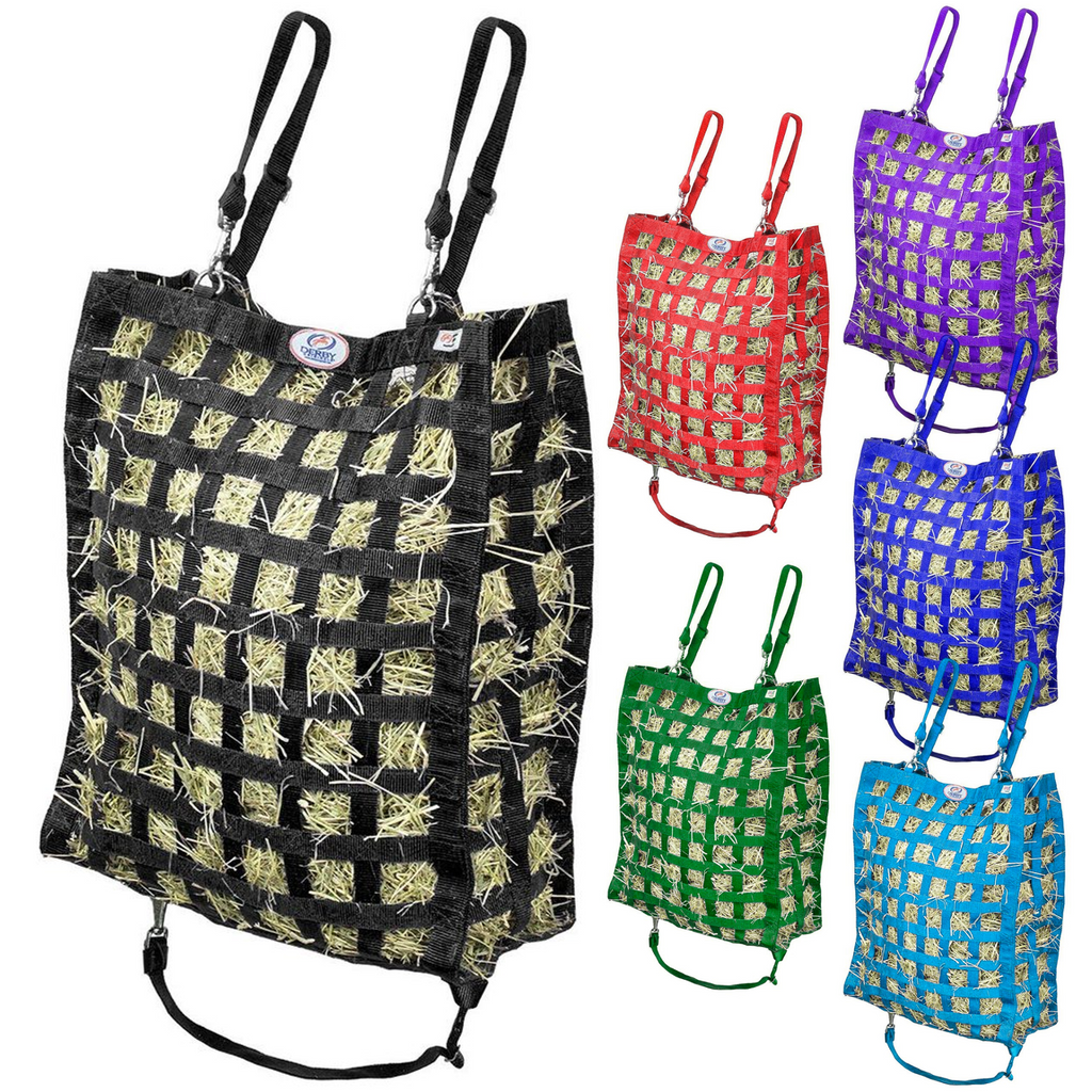 Superior 4-Sided Slow Feeder Horse Hay Bag – 1.75" Square Openings – Restricted Slow Feed – 1-Year Warranty | Patented Design