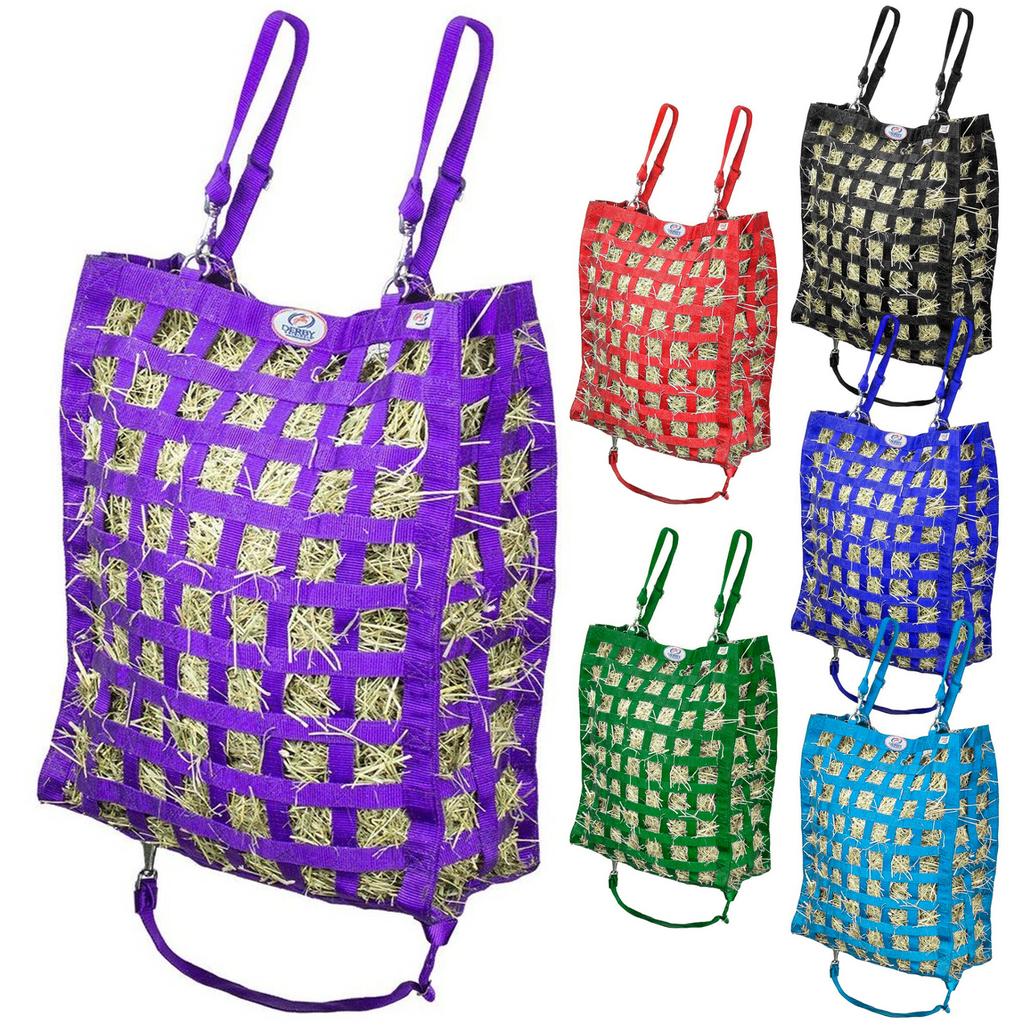 Superior 4-Sided Slow Feeder Horse Hay Bag – 1.75" Square Openings – Restricted Slow Feed – 1-Year Warranty | Patented Design