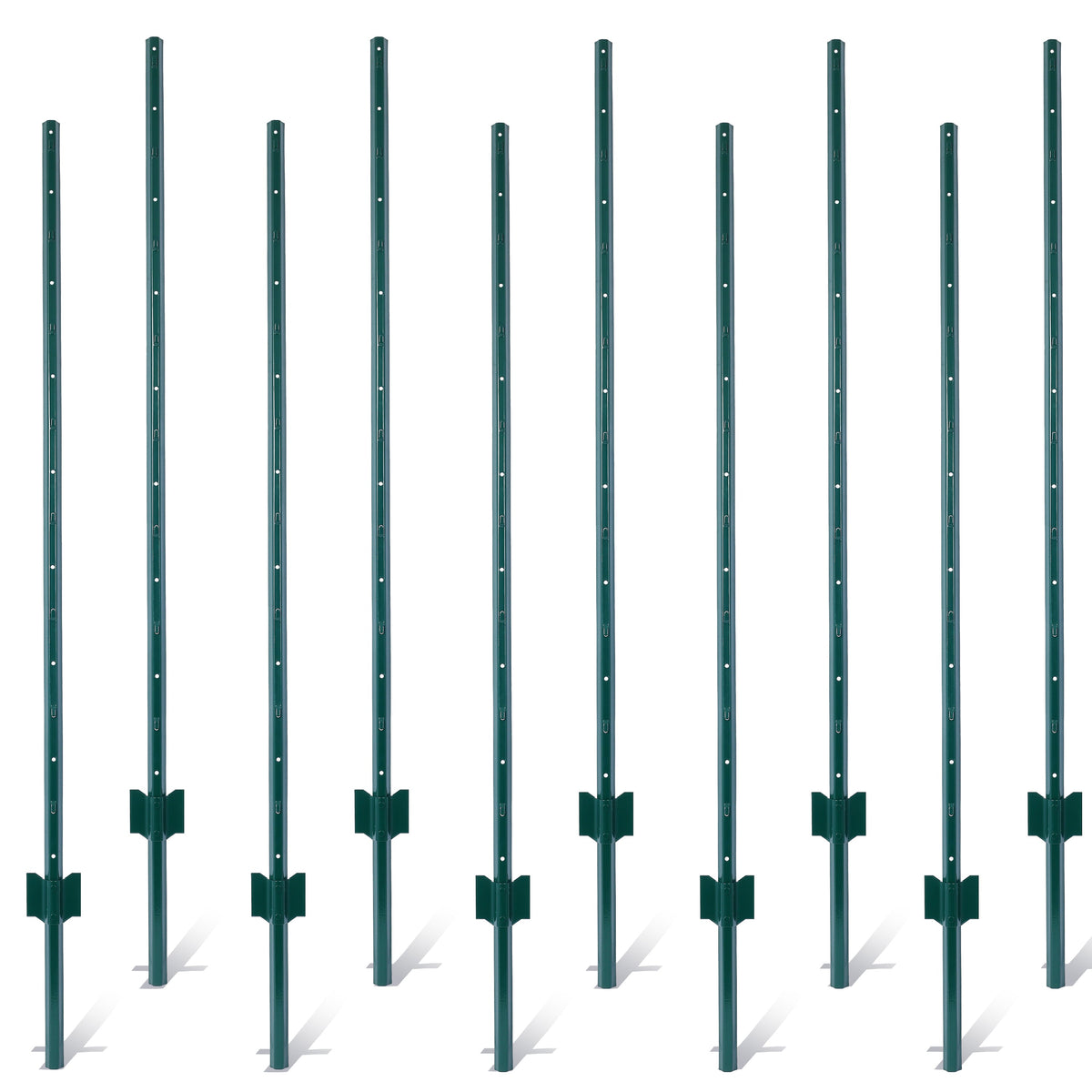 Fence posts ranging from 5 feet to 10 bags, heavy-duty metal fence posts with U-shaped grooves