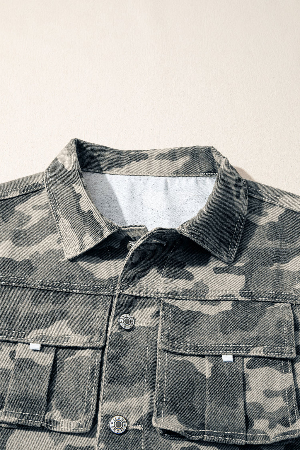 Green Camo Cargo Denim Vest