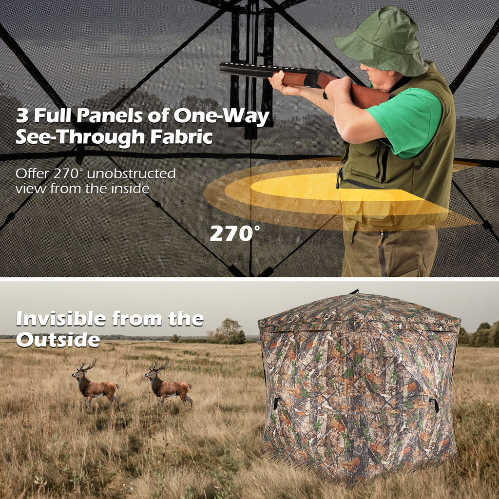 270¬∞ See Through Hunting Blind Tent with Silent Magnetic Door