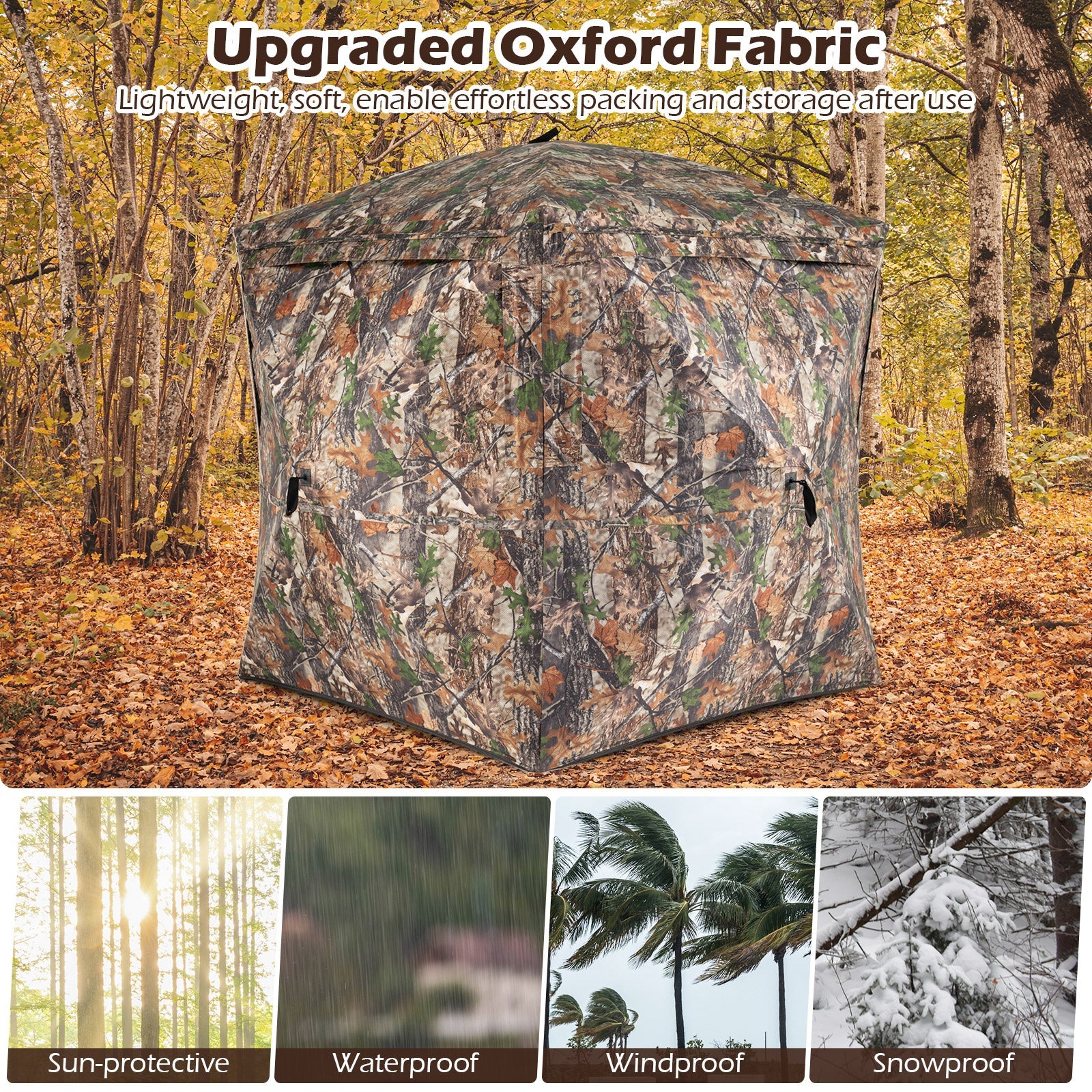270¬∞ See Through Hunting Blind Tent with Silent Magnetic Door