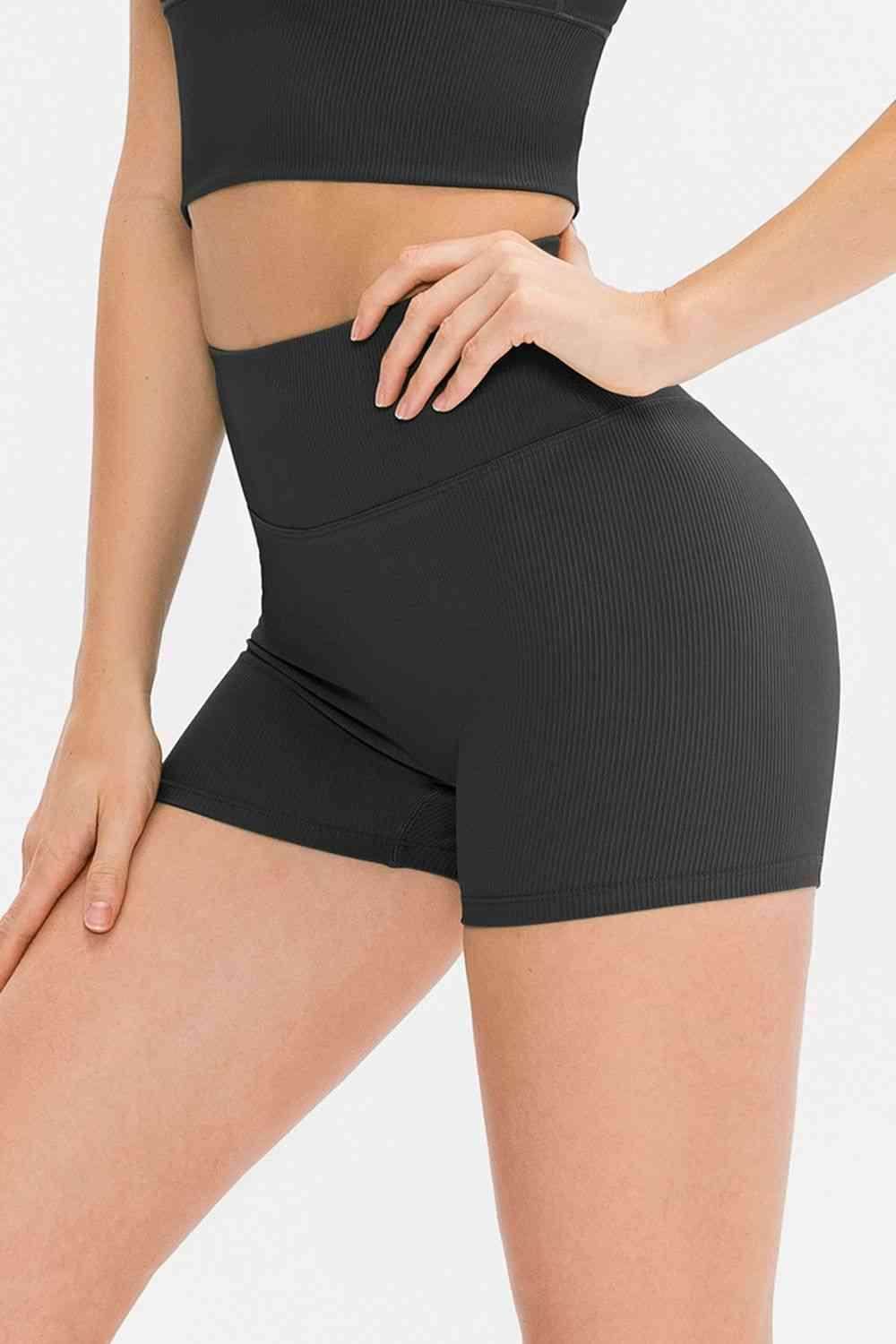 Slim Fit Wide Waistband Sports Shorts for Active Lifestyle
