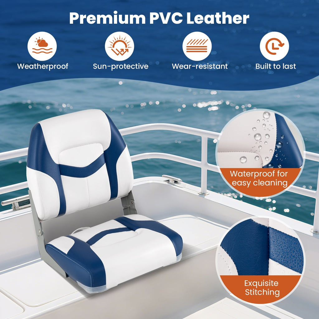 2-Pack Boat Seats with Fixing Bolts and Hinges