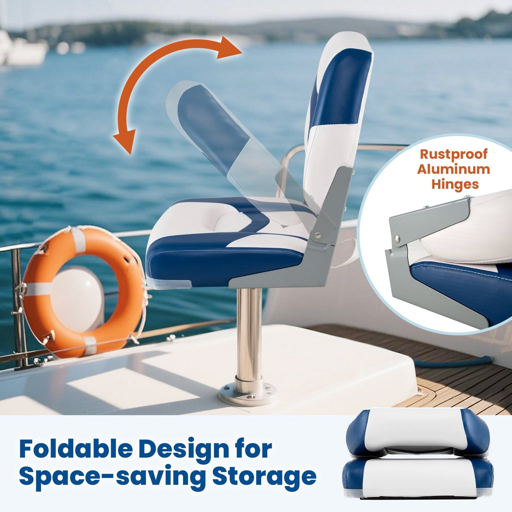 2-Pack Boat Seats with Fixing Bolts and Hinges
