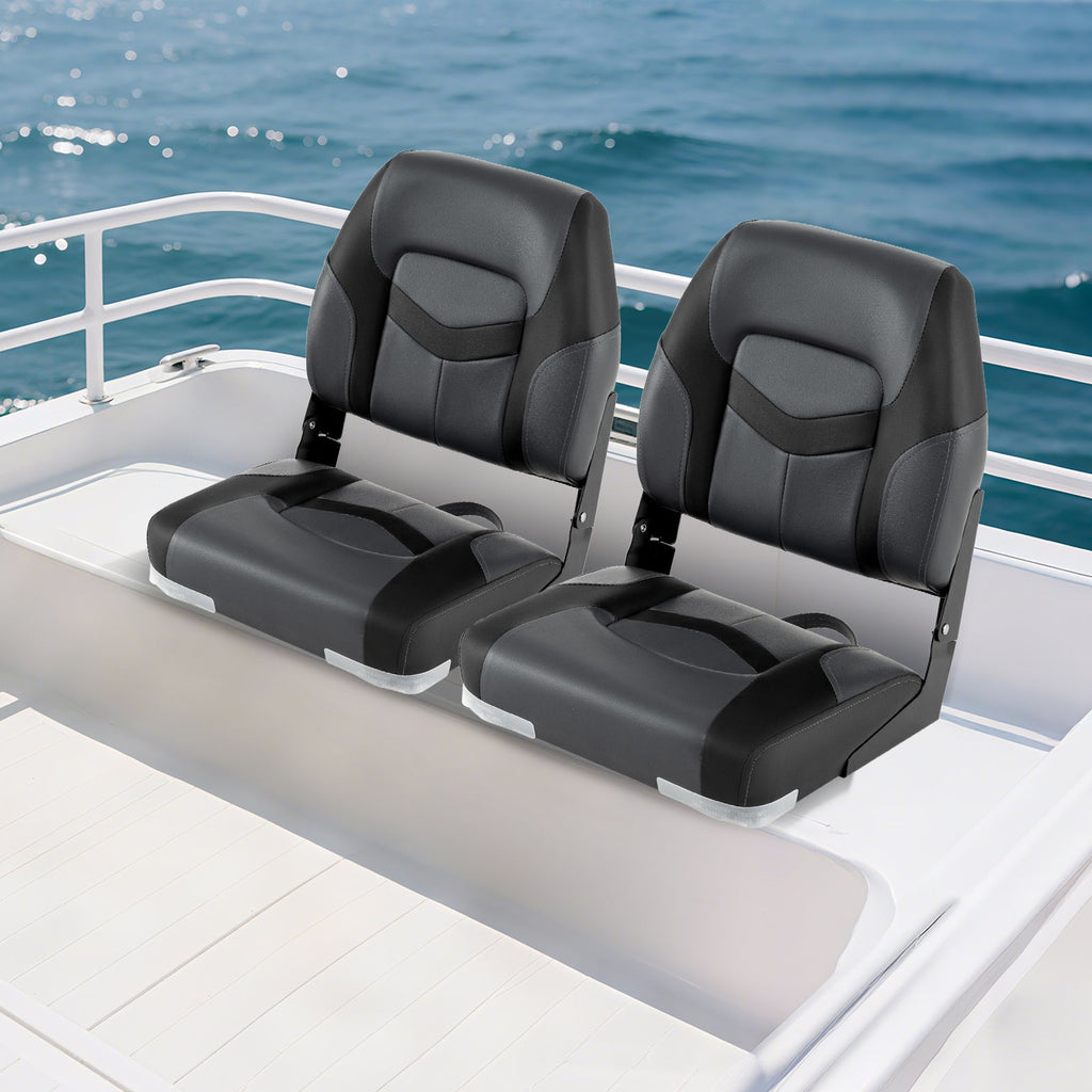 2-Pack Boat Seats with Fixing Bolts and Hinges