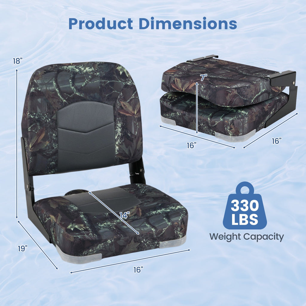 2-Pack Boat Seats with Thick Sponge Padding