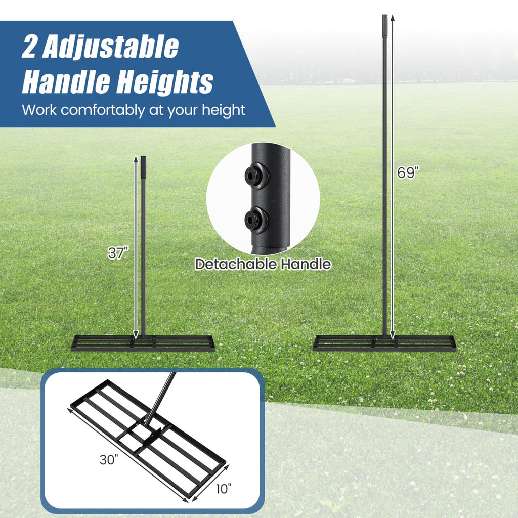 30 x 10 Inch Heavy Duty Lawn Level Tool with 69 Inch Handle