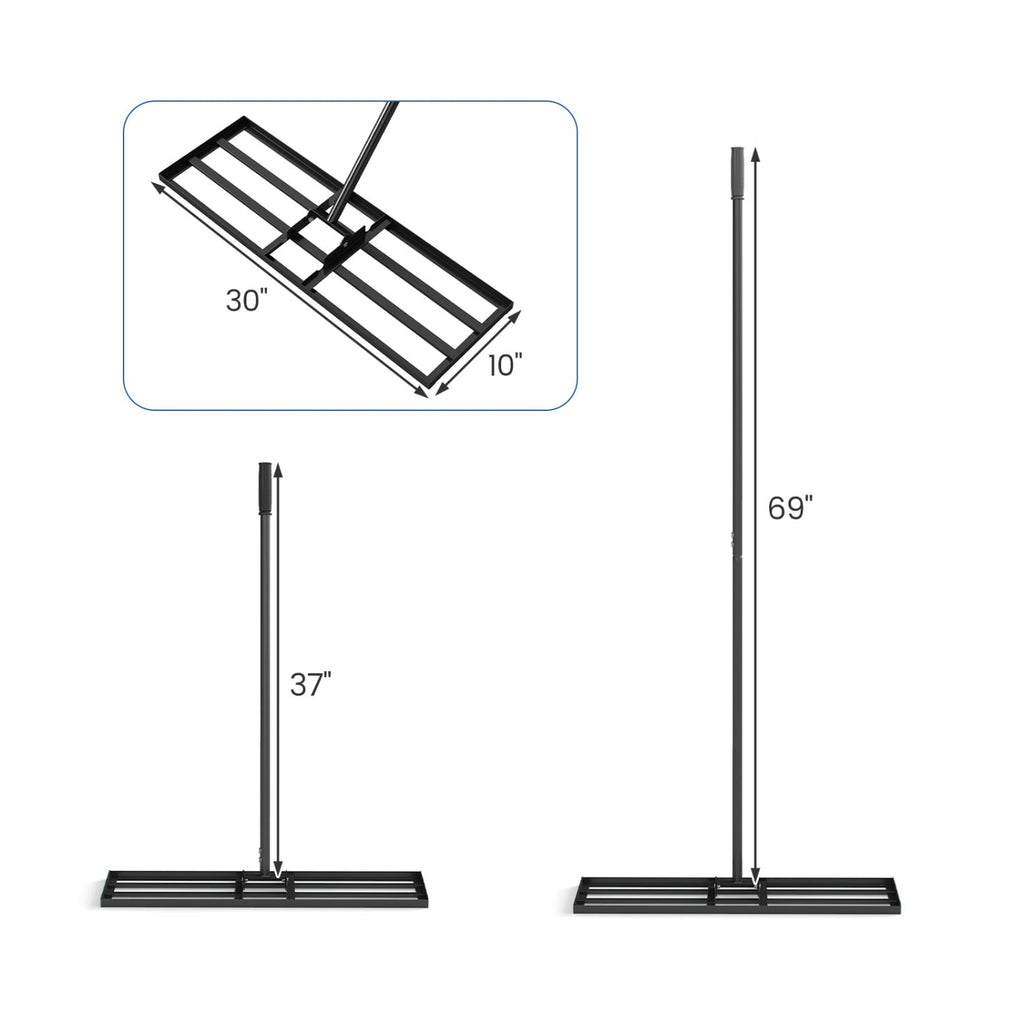 30 x 10 Inch Heavy Duty Lawn Level Tool with 69 Inch Handle
