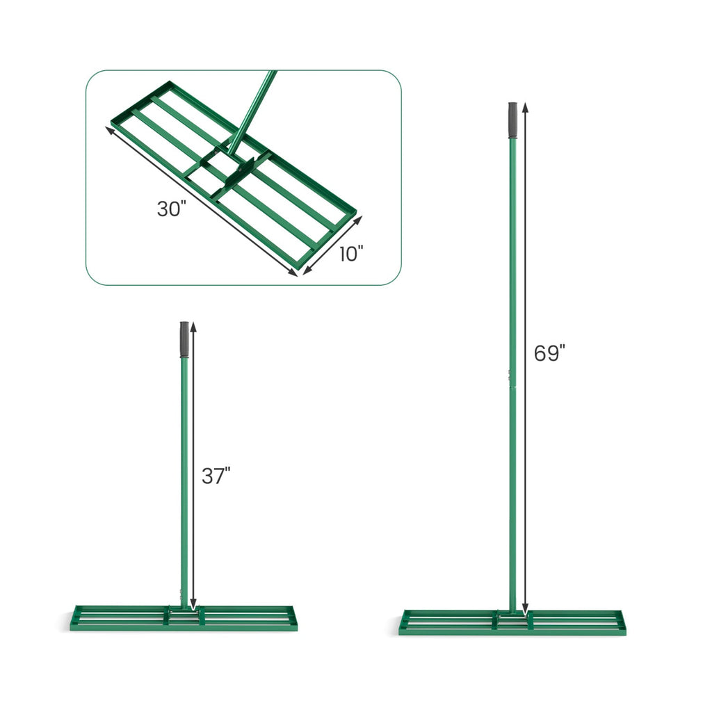 30 x 10 Inch Heavy Duty Lawn Level Tool with 69 Inch Handle