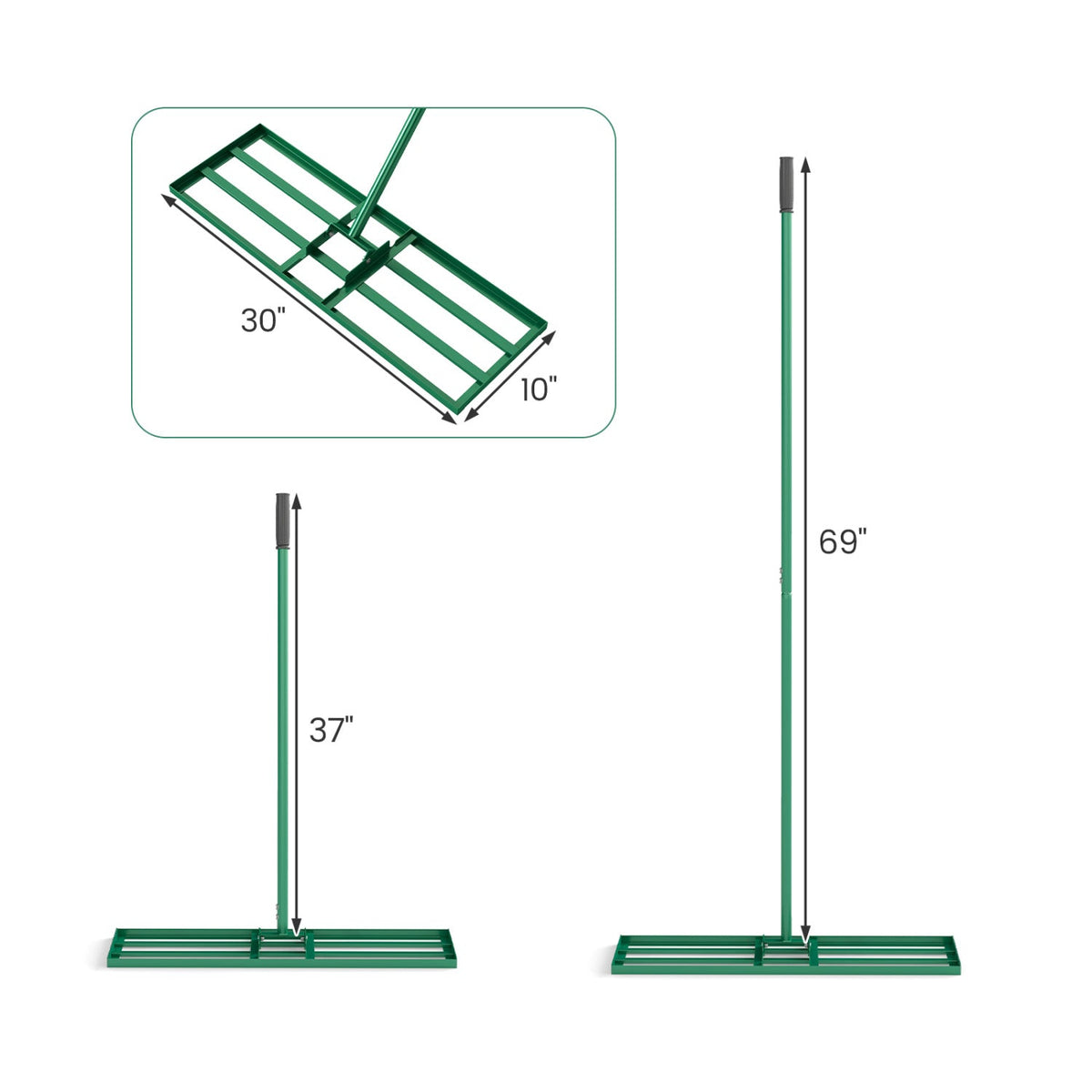 30 x 10 Inch Heavy Duty Lawn Level Tool with 69 Inch Handle