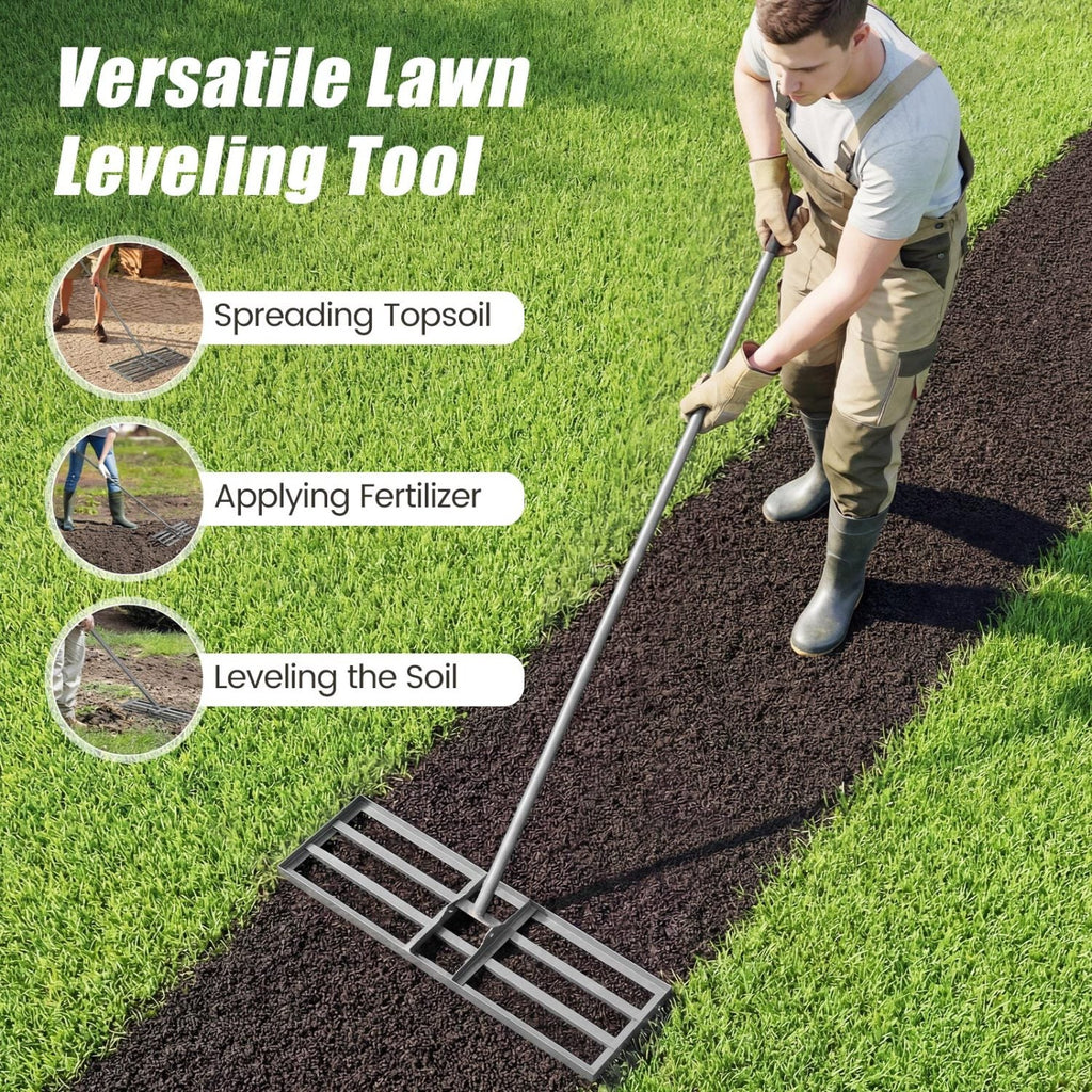 30 x 10 Inch Heavy Duty Lawn Level Tool with 69 Inch Handle