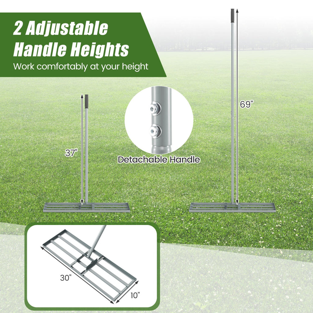 30 x 10 Inch Heavy Duty Lawn Level Tool with 69 Inch Handle