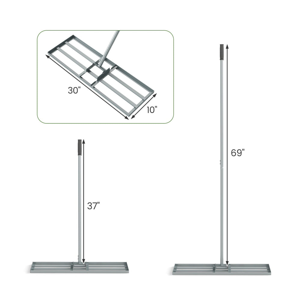 30 x 10 Inch Heavy Duty Lawn Level Tool with 69 Inch Handle