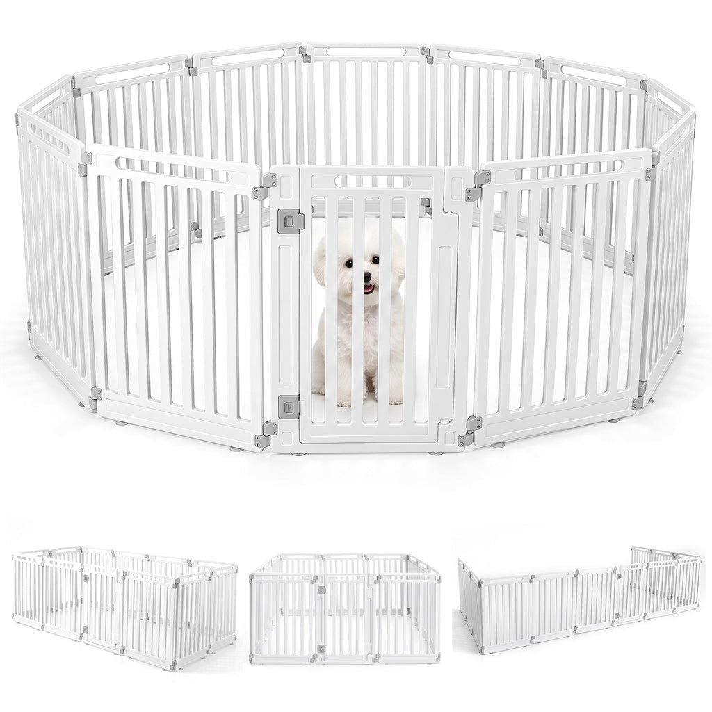 12-Panel Dog Playpen 31.5" Height Indoor Outdoor Pet Fence