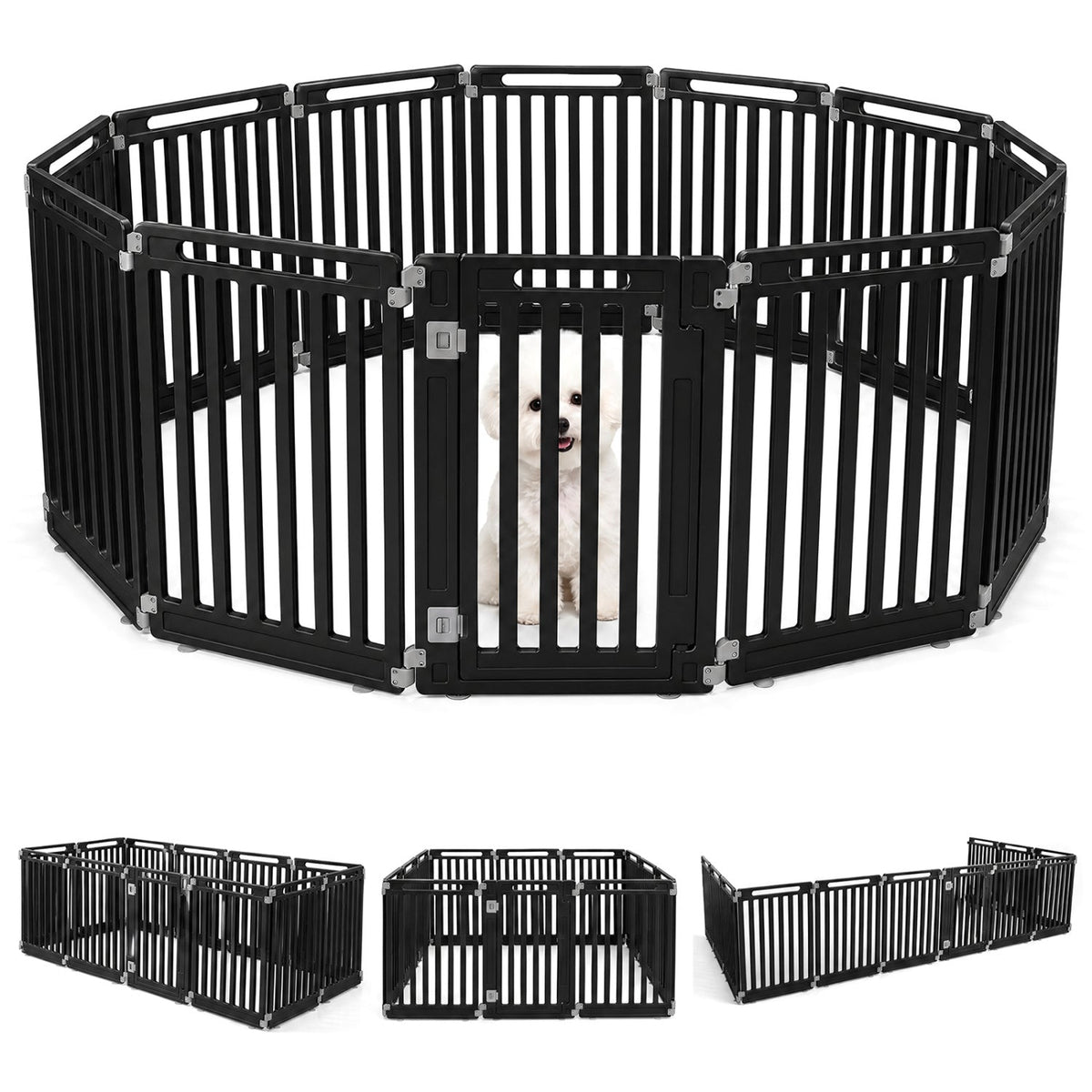 12-Panel Dog Playpen 31.5" Height Indoor Outdoor Pet Fence