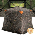 Hunting Blind, 270? See Through Ground Blind, 4-5 Person Pop Up Deer Blind for Hunting with Carrying Bag, Portable Resilient Hunting Tent, One-Way See-Through Mesh for Turkey and Deer Hunting