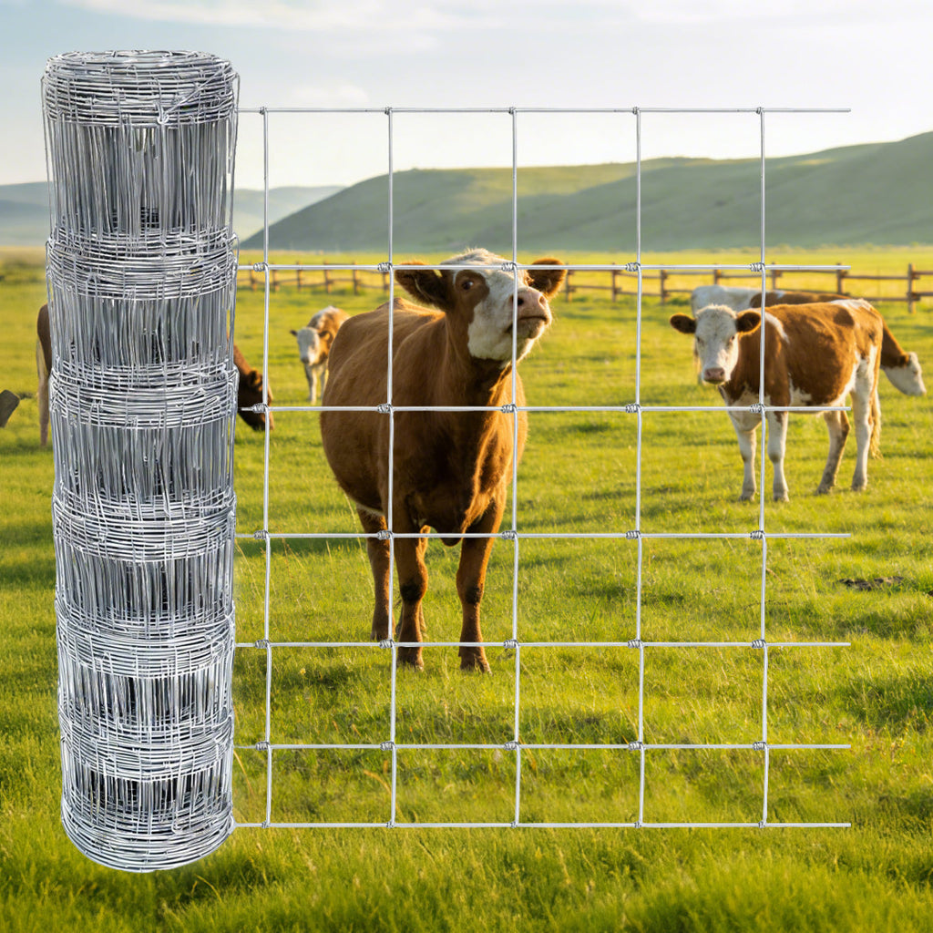 Farm Livestock Fence, 4.9FT x 328FT Galvanised Iron Wire