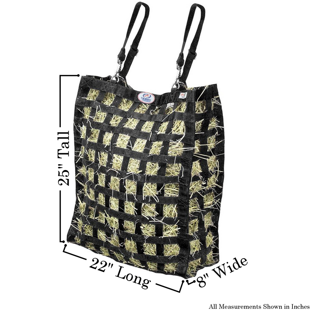 Superior 4-Sided Slow Feeder Horse Hay Bag – 1.75" Square Openings – Restricted Slow Feed – 1-Year Warranty | Patented Design