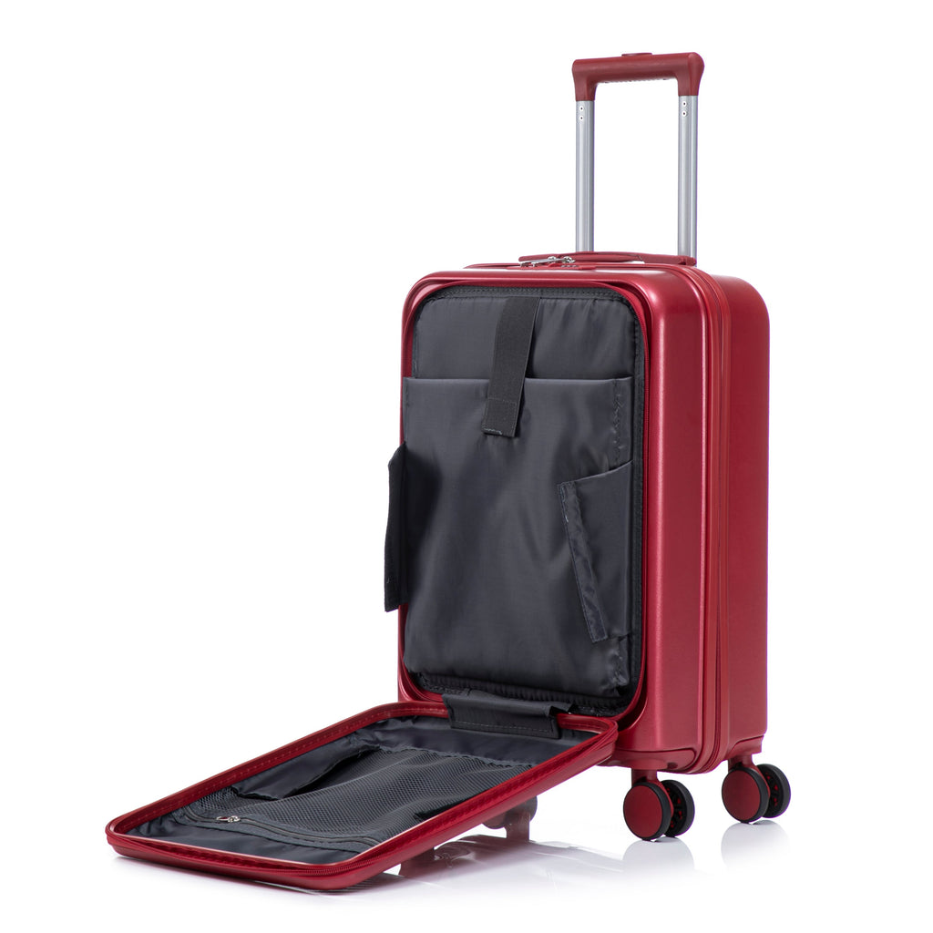 ABS Spinner Wheel Luggage Set with Combination Lock - Red