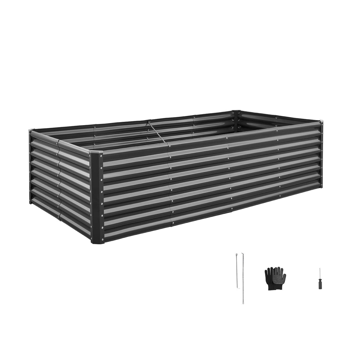 Metal Raised Garden Bed - 8 x 4 x 2 ft Galvanized Planter