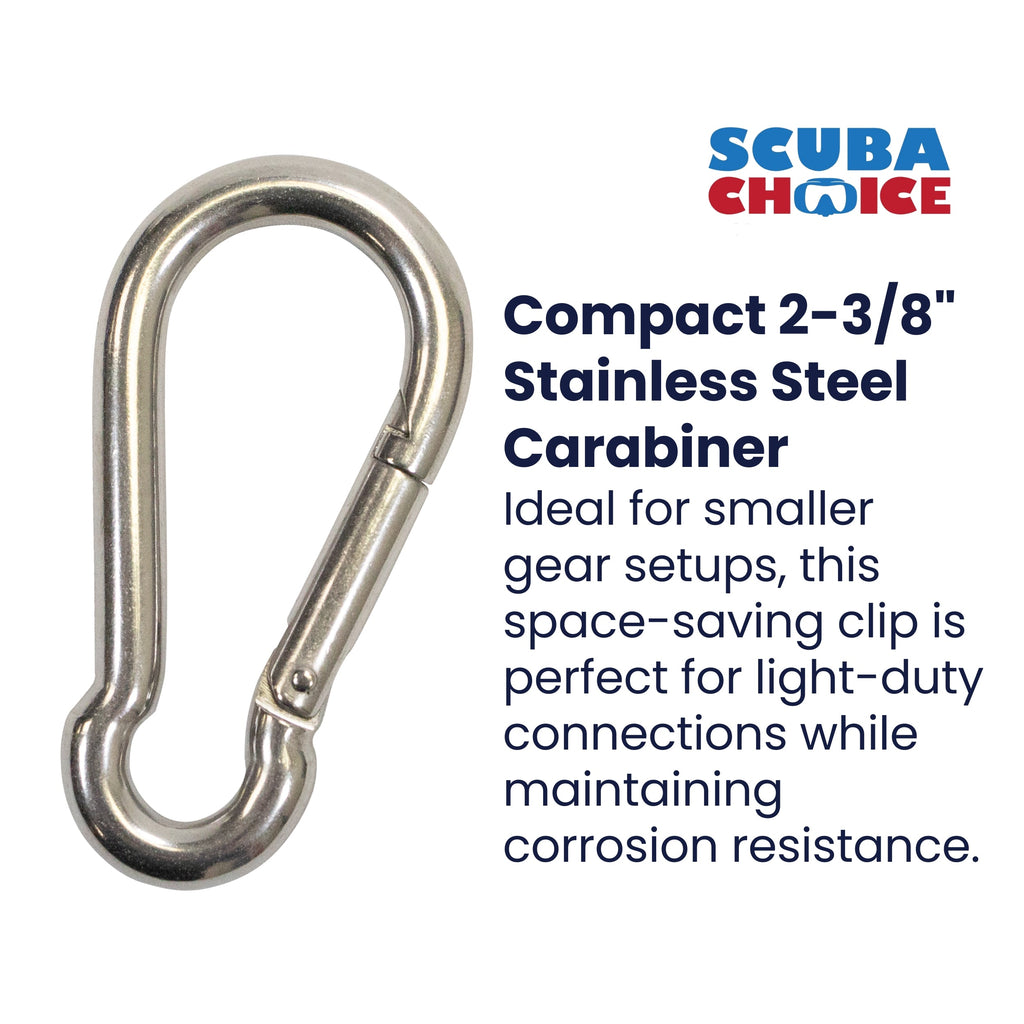 Scuba Boat Marine Clip Stainless Steel Safety Spring Hook Carabiner, 2-3/8inch
