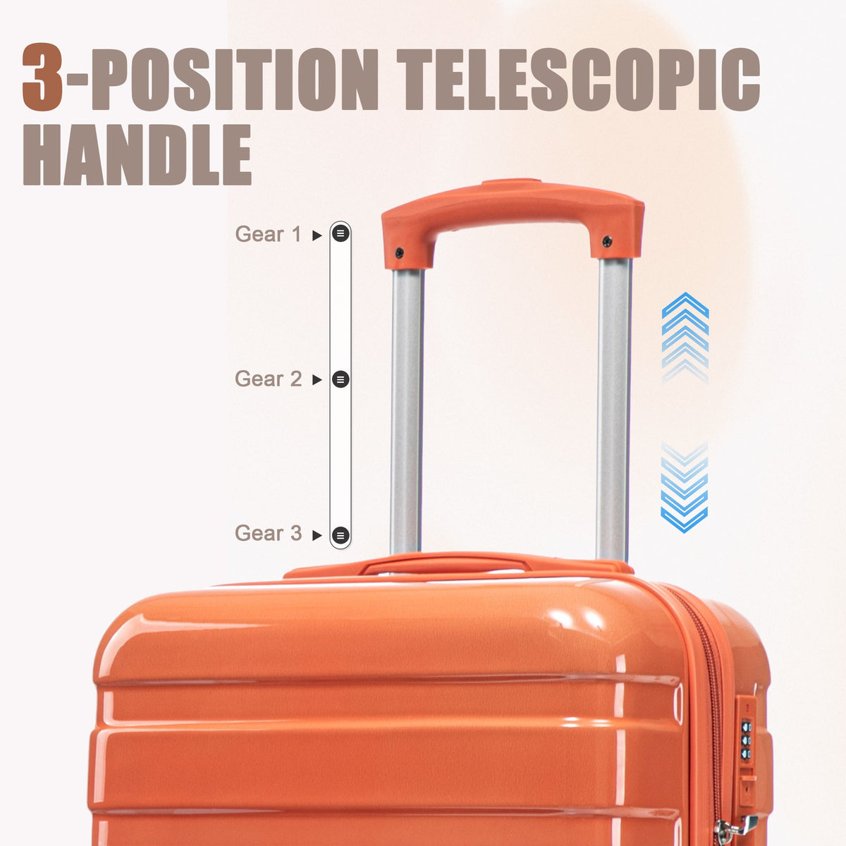 2 Pc PC Spinner Wheel Luggage Set with Lock - Gradient Blue Red