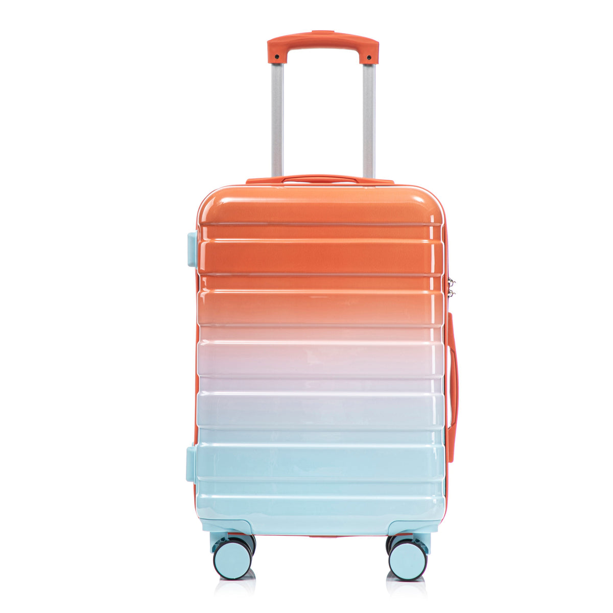 2 Pc PC Spinner Wheel Luggage Set with Lock - Gradient Blue Red