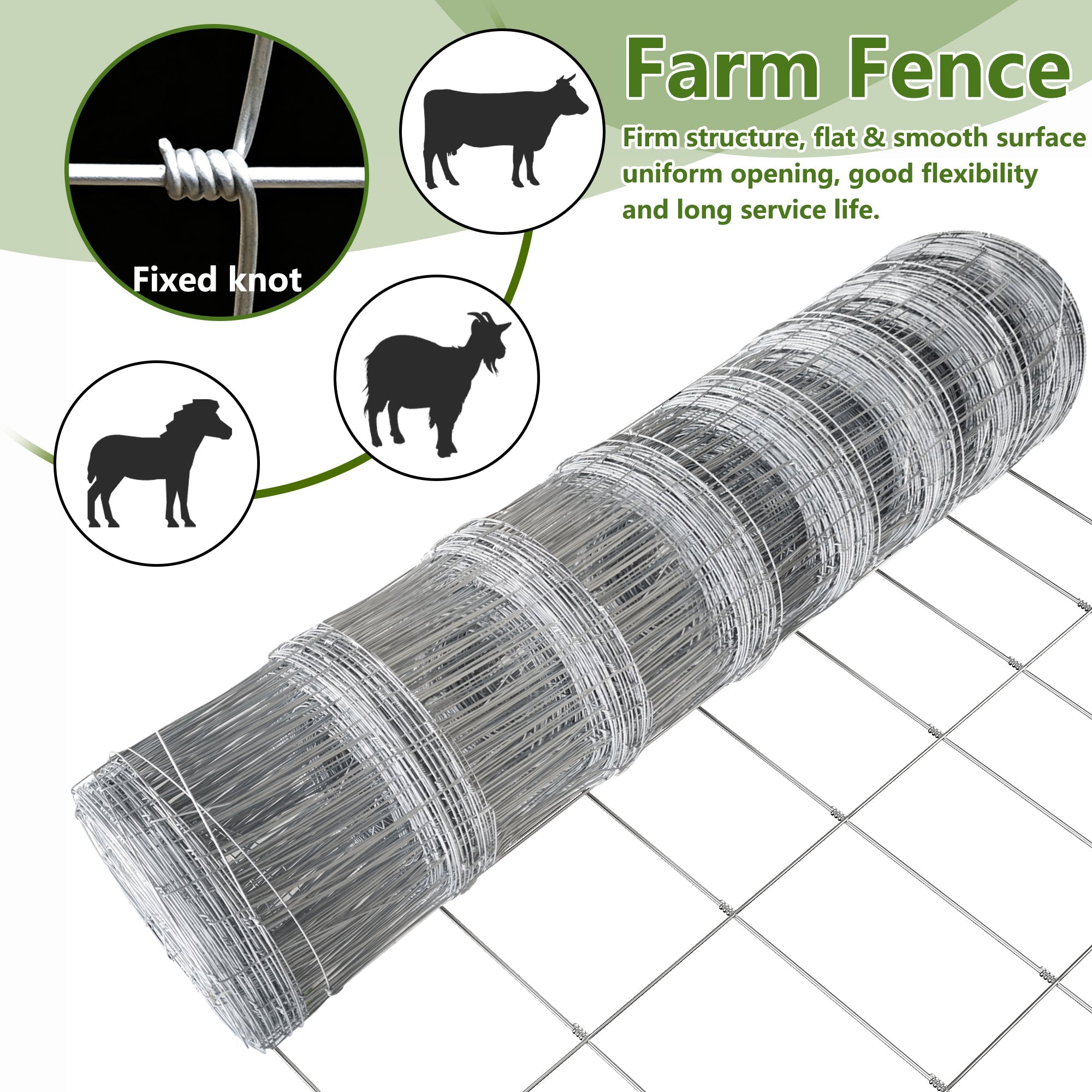 Farm Livestock Fence - 5.9 x 328FT Galvanized Iron Wire