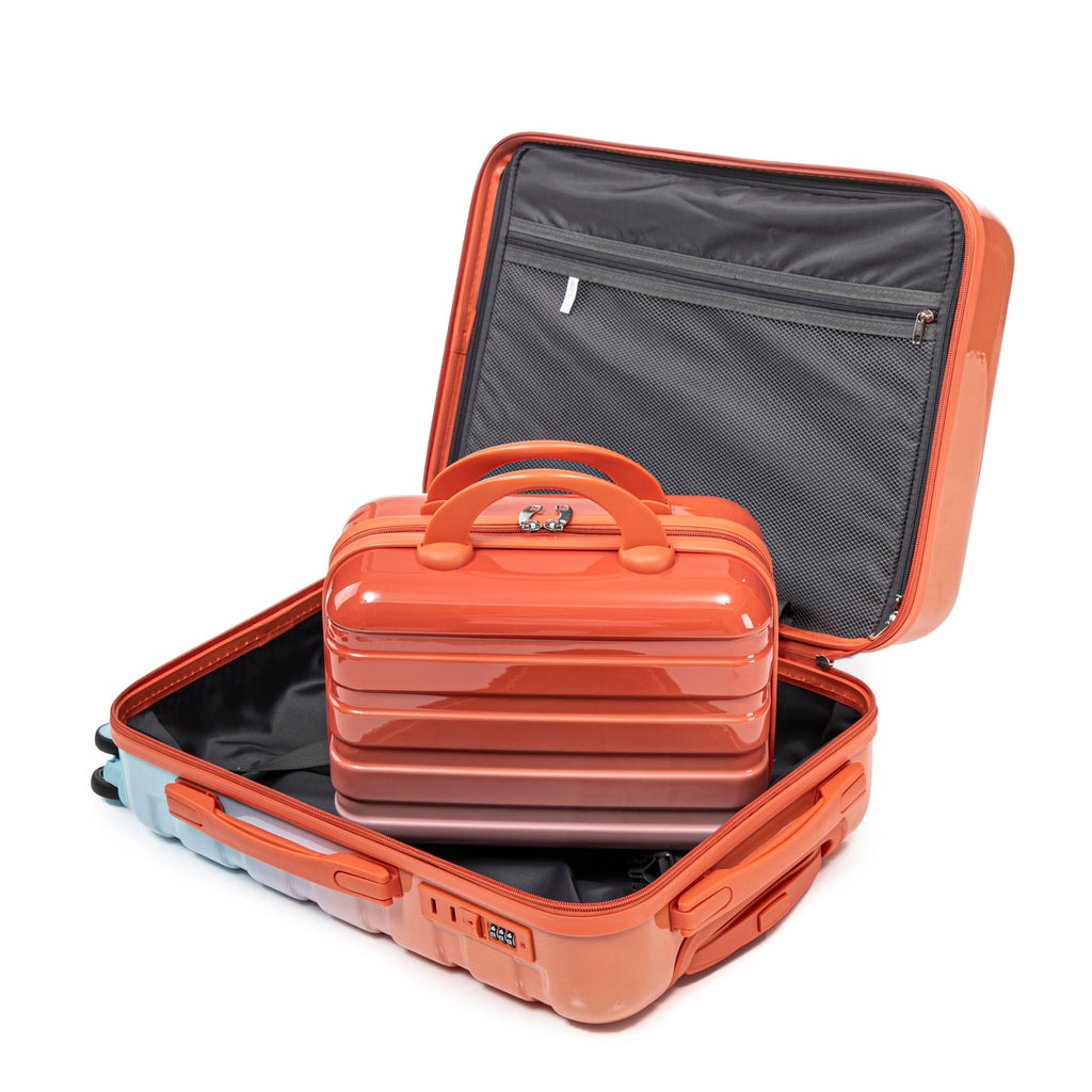 2 Pc PC Spinner Wheel Luggage Set with Lock - Gradient Blue Red