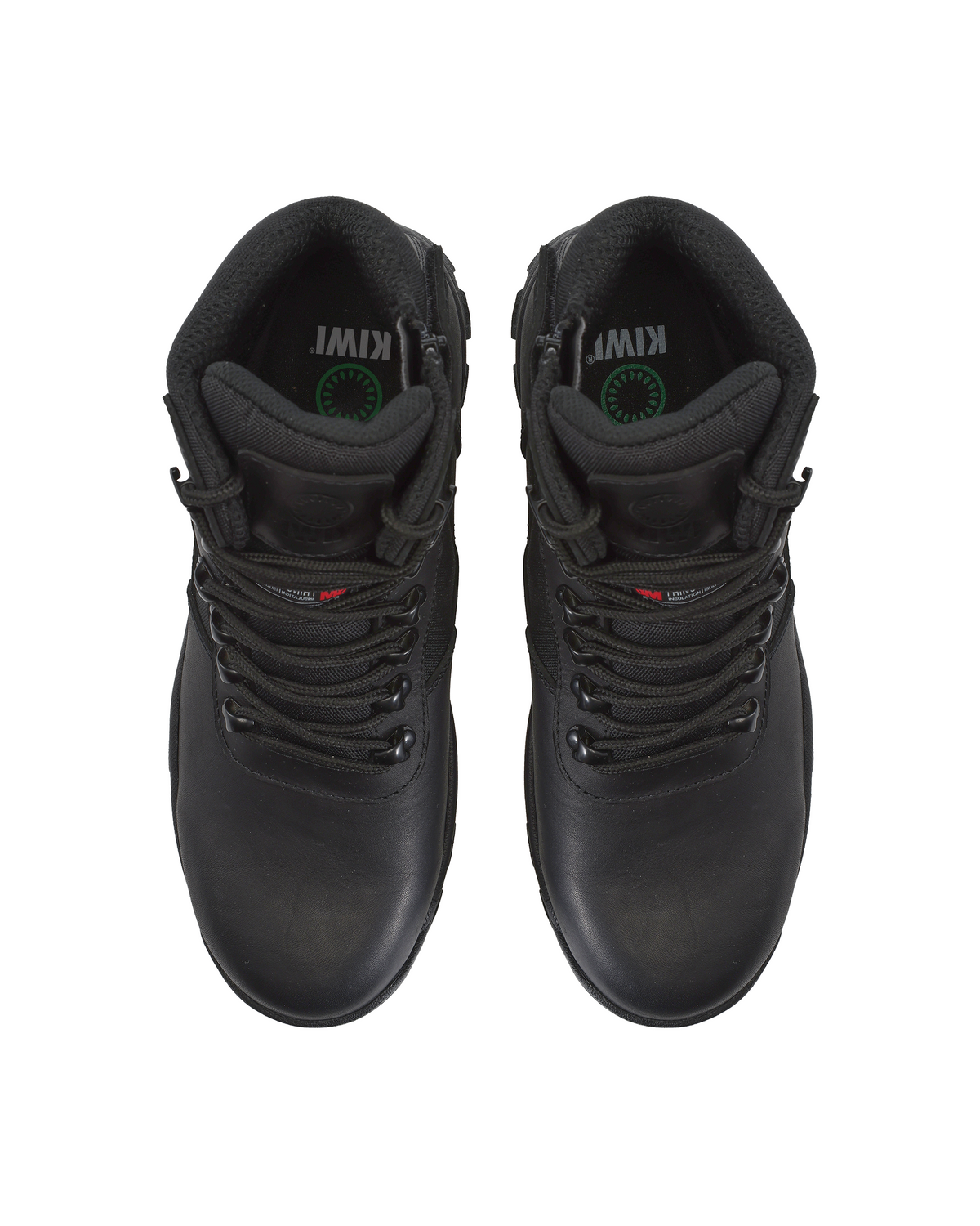 Kiwi Rugged Black Full Grain Leather Mid-Cut 6" Composite Toe Zipped Waterproof Tactical Boots [68100]