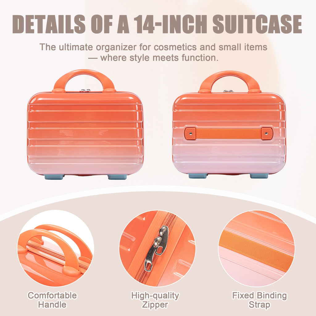 2 Pc PC Spinner Wheel Luggage Set with Lock - Gradient Blue Red
