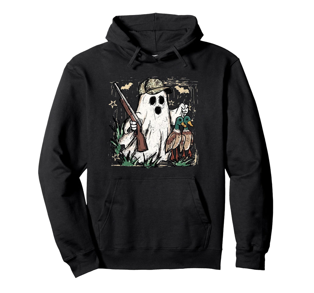 Camouflage Duck Hunting Ghost Halloween Hoodie - Fun Novelty Design Unisex