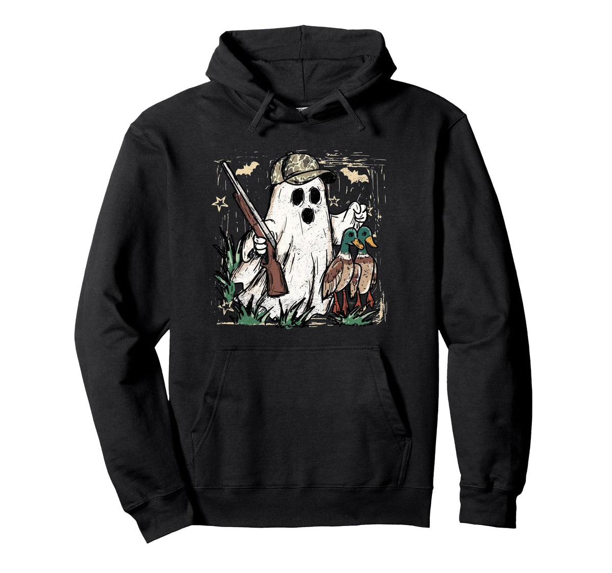 Camouflage Duck Hunting Ghost Halloween Hoodie - Fun Novelty Design Unisex