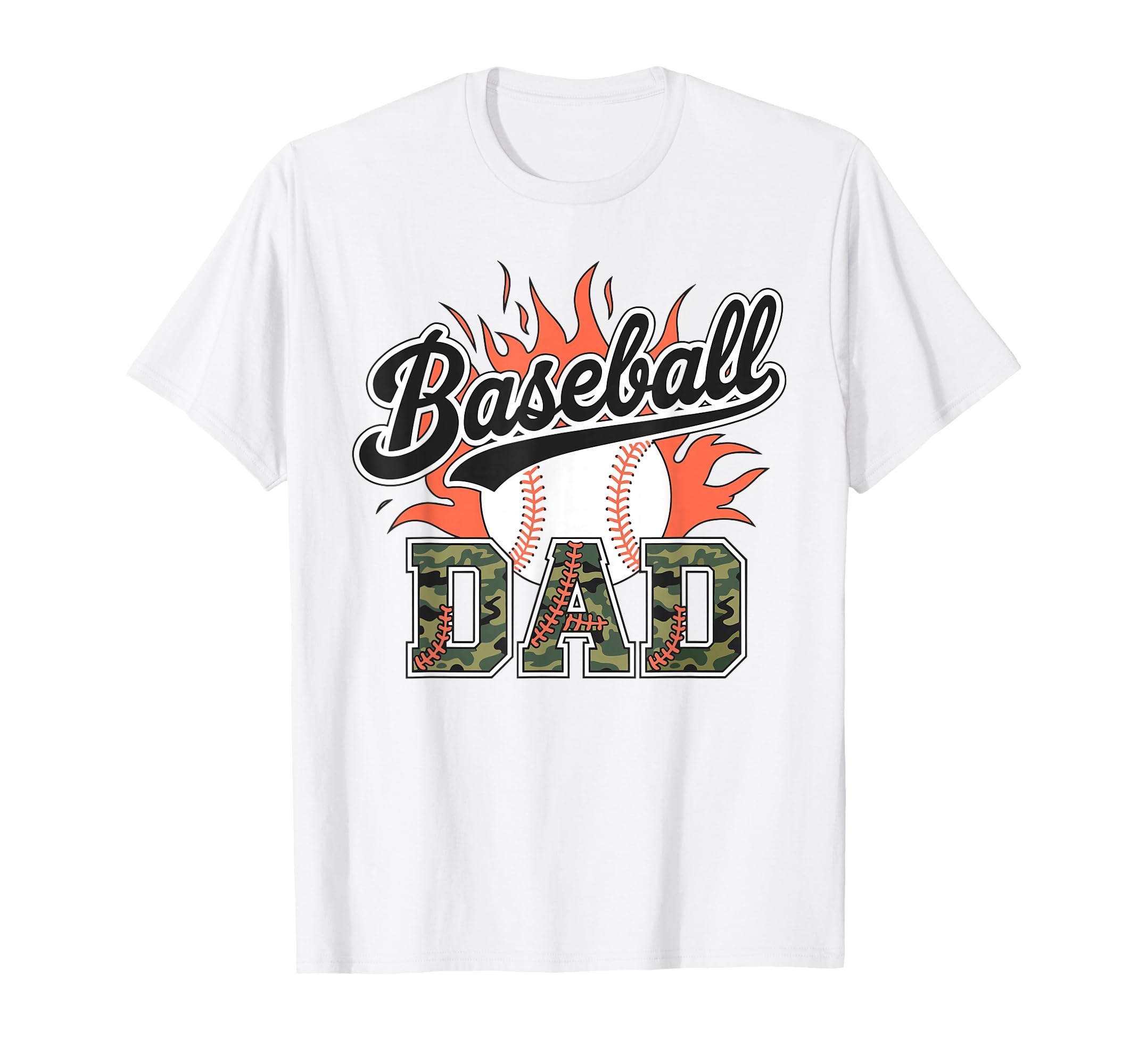 Camo Baseball Dad Camouflage Dad T-Shirt - Streetwear Style for Adults