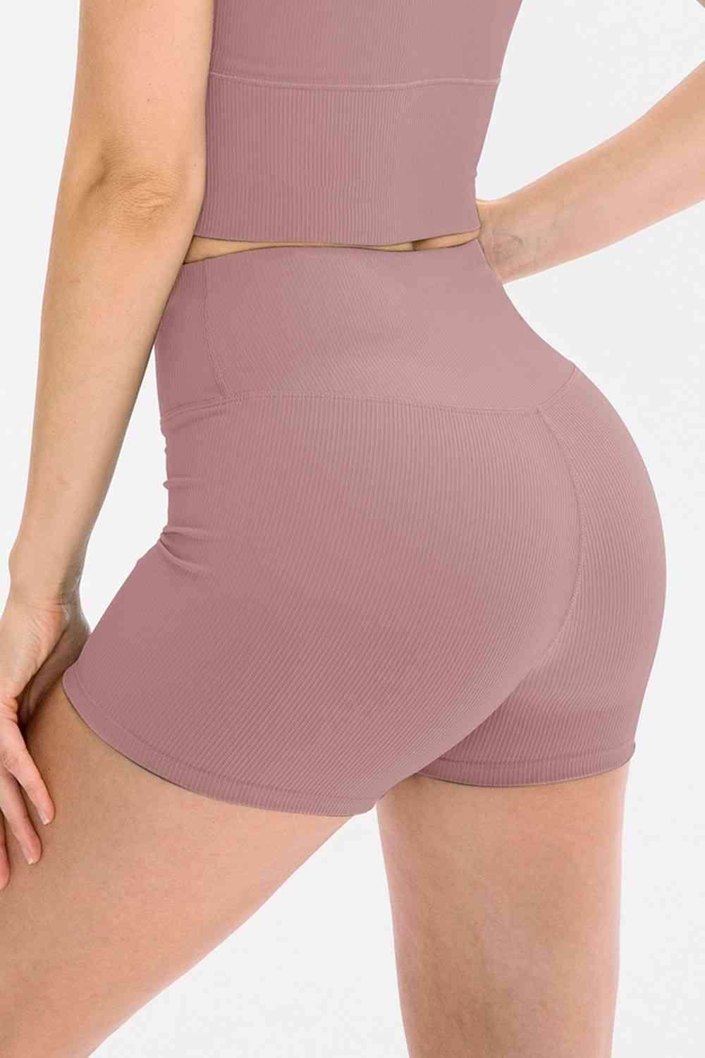 Slim Fit Wide Waistband Sports Shorts for Active Lifestyle
