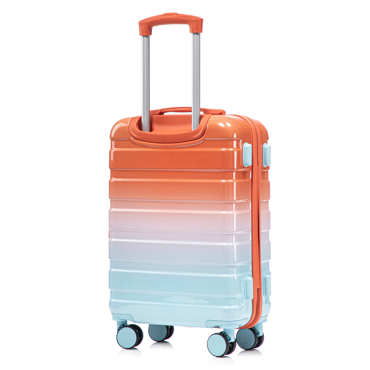 2 Pc PC Spinner Wheel Luggage Set with Lock - Gradient Blue Red