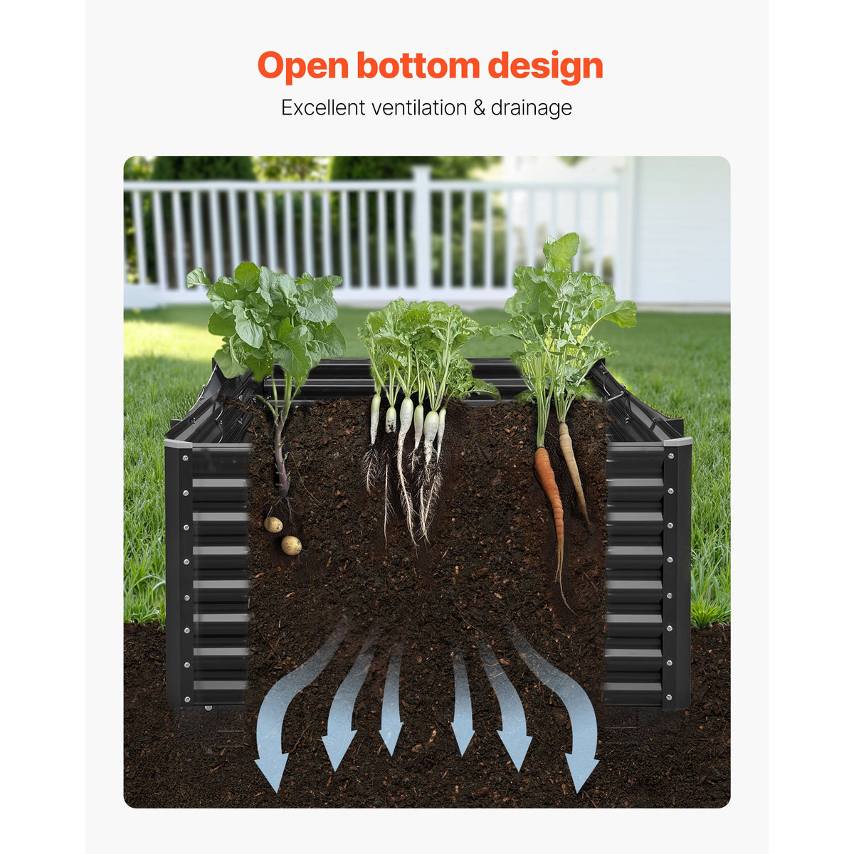 Metal Raised Garden Bed - 8 x 4 x 2 ft Galvanized Planter
