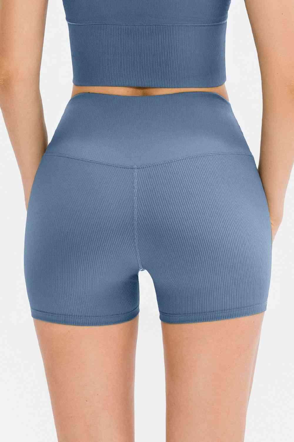 Slim Fit Wide Waistband Sports Shorts for Active Lifestyle