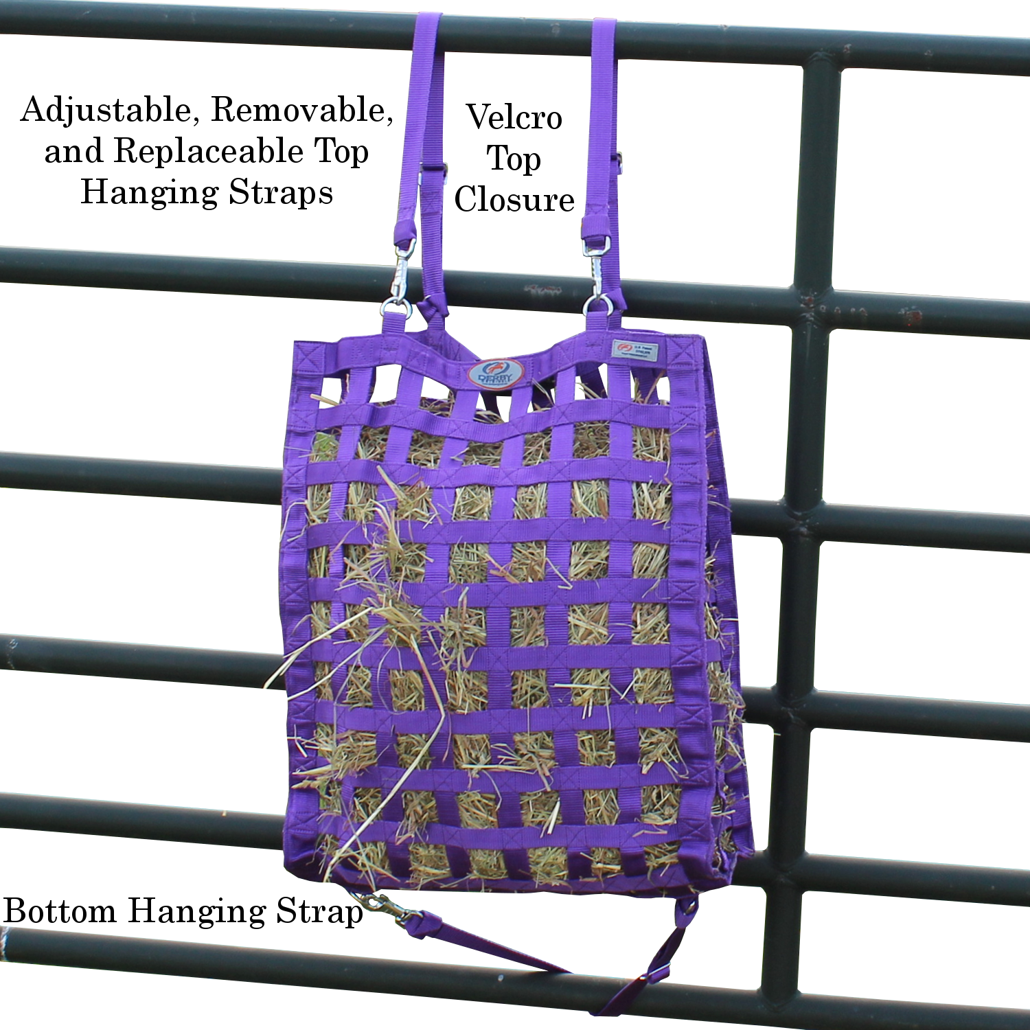 Superior 4-Sided Slow Feeder Horse Hay Bag – 1.75" Square Openings – Restricted Slow Feed – 1-Year Warranty | Patented Design