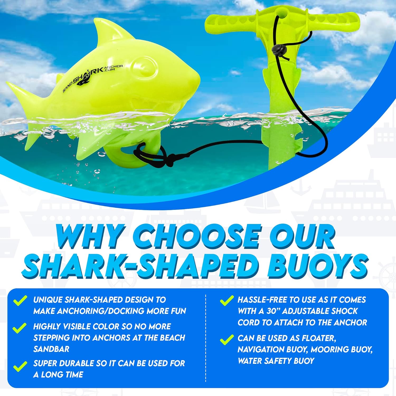 Shark-Shaped Floating Anchor Marker Buoy