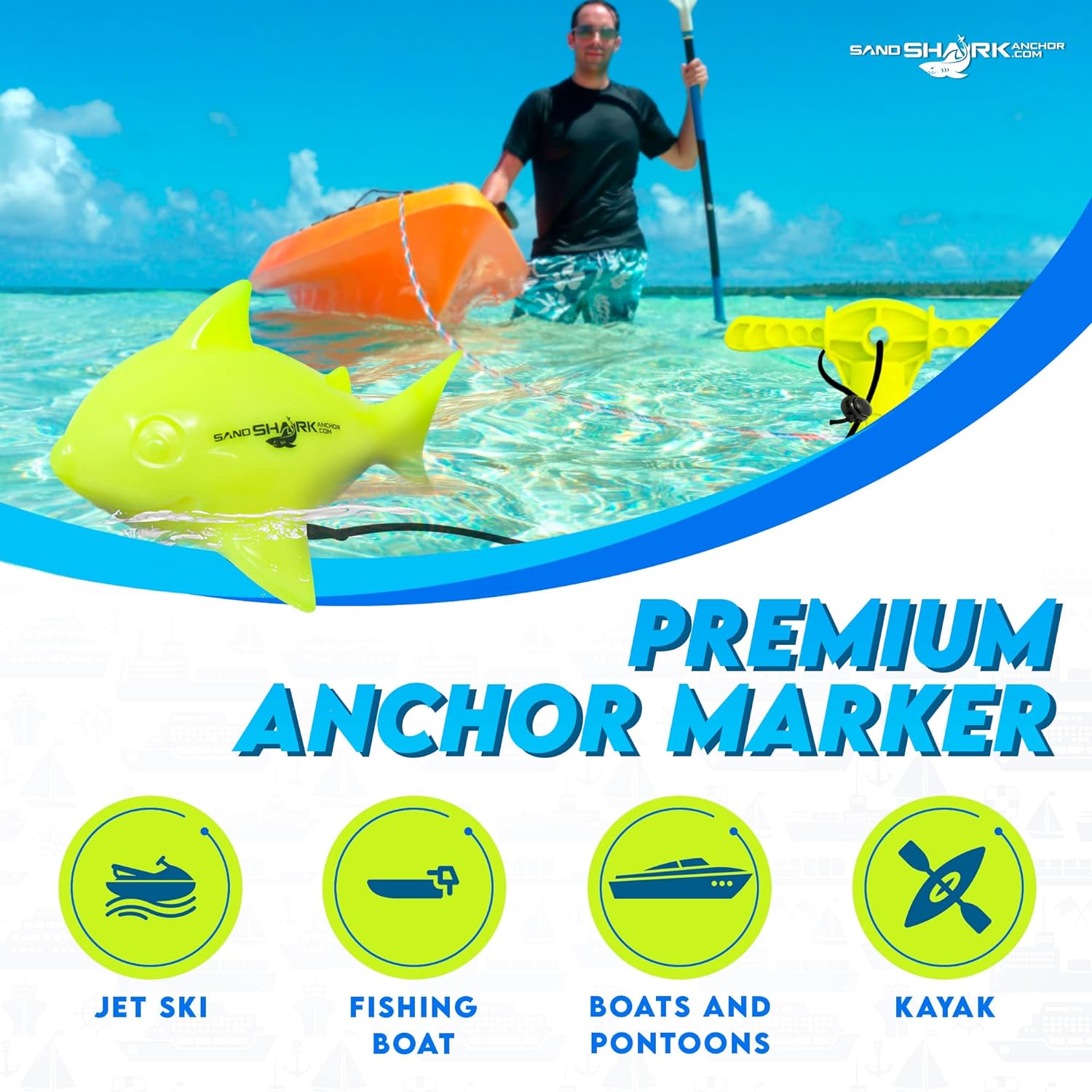 Shark-Shaped Floating Anchor Marker Buoy