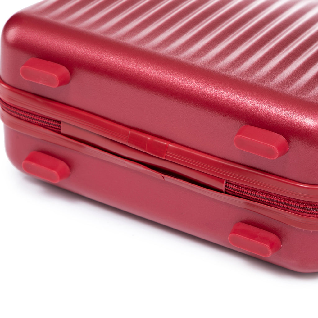 ABS Spinner Wheel Luggage Set with Combination Lock - Red